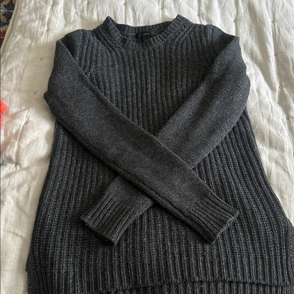 Vintage J.Crew chunky 100% Wool Grey Sweater XXS